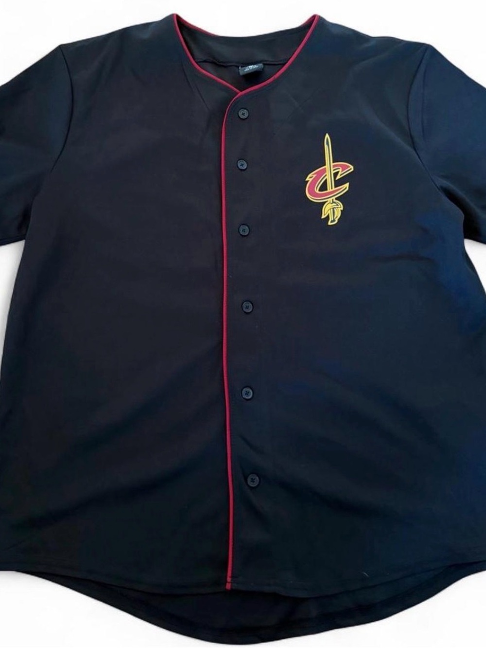 NBA Cleveland Cavaliers Black Jersey Shirt with Red & Gold Logo